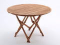 Gartentisch Holz 110x110x74 cm Naturholz für Terrasse - Rundes klappbares Design