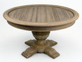 Gartentisch Holz 130x130x76 cm - Naturholz - für Garten und Terrasse - runder Säulenfuß im Vintage Stil