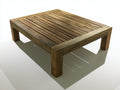 Gartentisch Holz 120x120x45 cm - Naturbraun - quadratischer Lattentisch für Terrasse und Garten