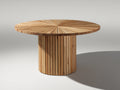 Gartentisch Holz 120x120x75 cm - Naturholz - für Garten und Terrasse - rundes Lamellendesign