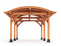 Pavillon Holz 300x300x285 cm Naturholz für Garten - Geschwungenes Dach mit offener Konstruktion