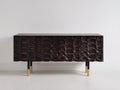 Dielenschränke Holzwerkstoff 160x40x78 cm - Dunkelbraun - moderner Flurschrank mit Relief-Front