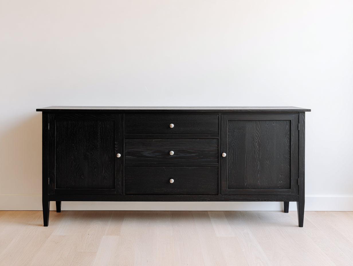 Dielenschränke Holzwerkstoff 160x40x80 cm - Schwarz - für Flur und Eingangsbereich - 2 Türen 3 Schubladen