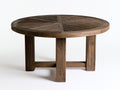 Gartentisch Holz 140x140x75 cm - Dunkelbraun - runder Esstisch für Terrasse und Garten